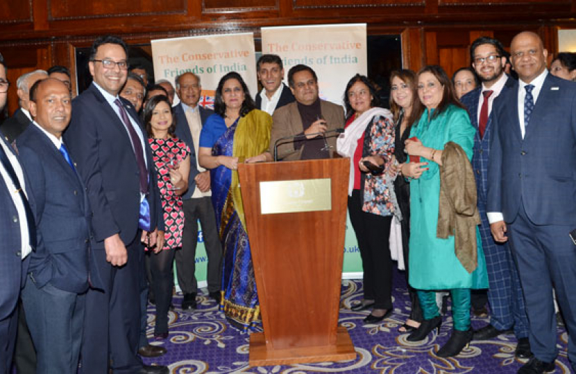 The High Commissioner of India HE Gaitri Issar Kumar, CF India Director Nayaz Qazi and Guests 