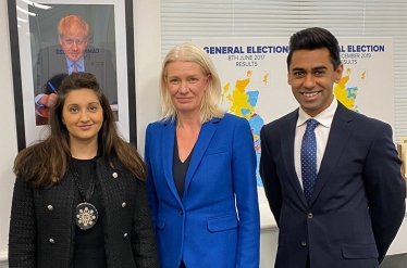 Chairman of the Conservative Party The Rt. Hon. Amanda Milling MP, Cllr. Reena Ranger OBE and Cllr. Ameet Jogia